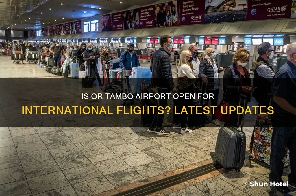is or tambo airport open for international flights