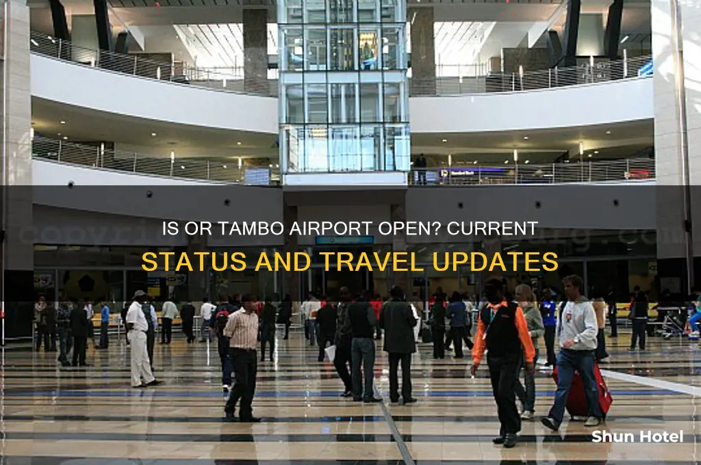 is or tambo airport open