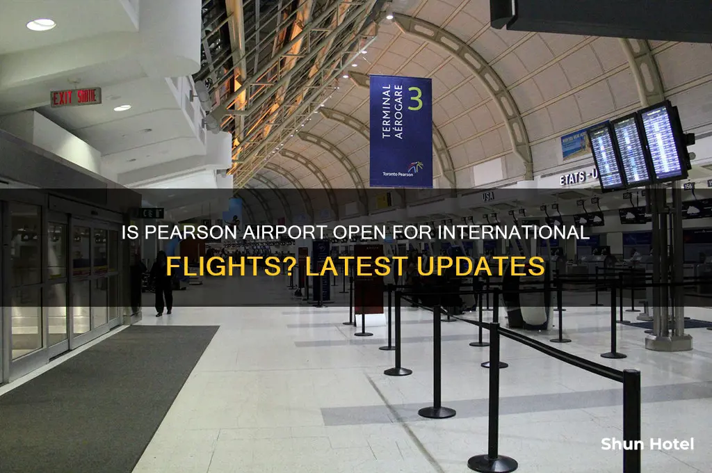 is pearson airport open for international flights