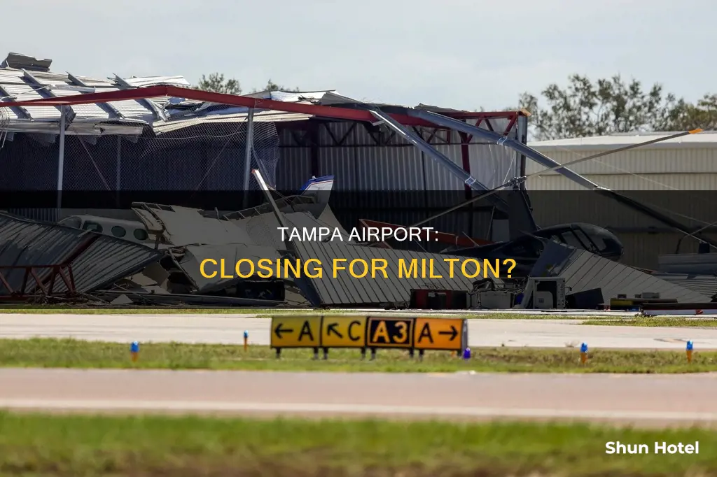 is tampa airport closing for milton