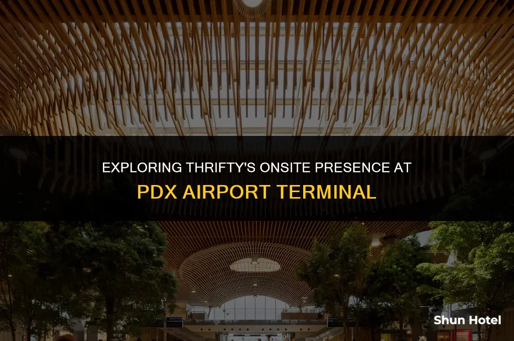 is thrifty onsite in airport terminal in pdx