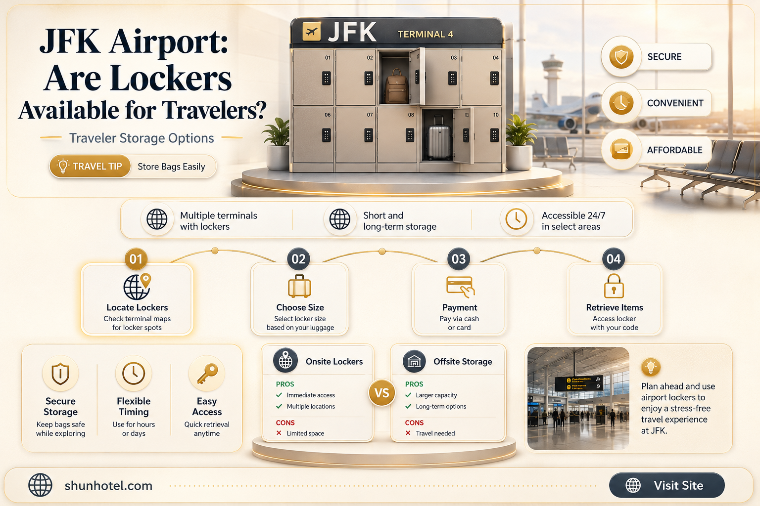 are there lockers in jfk airport