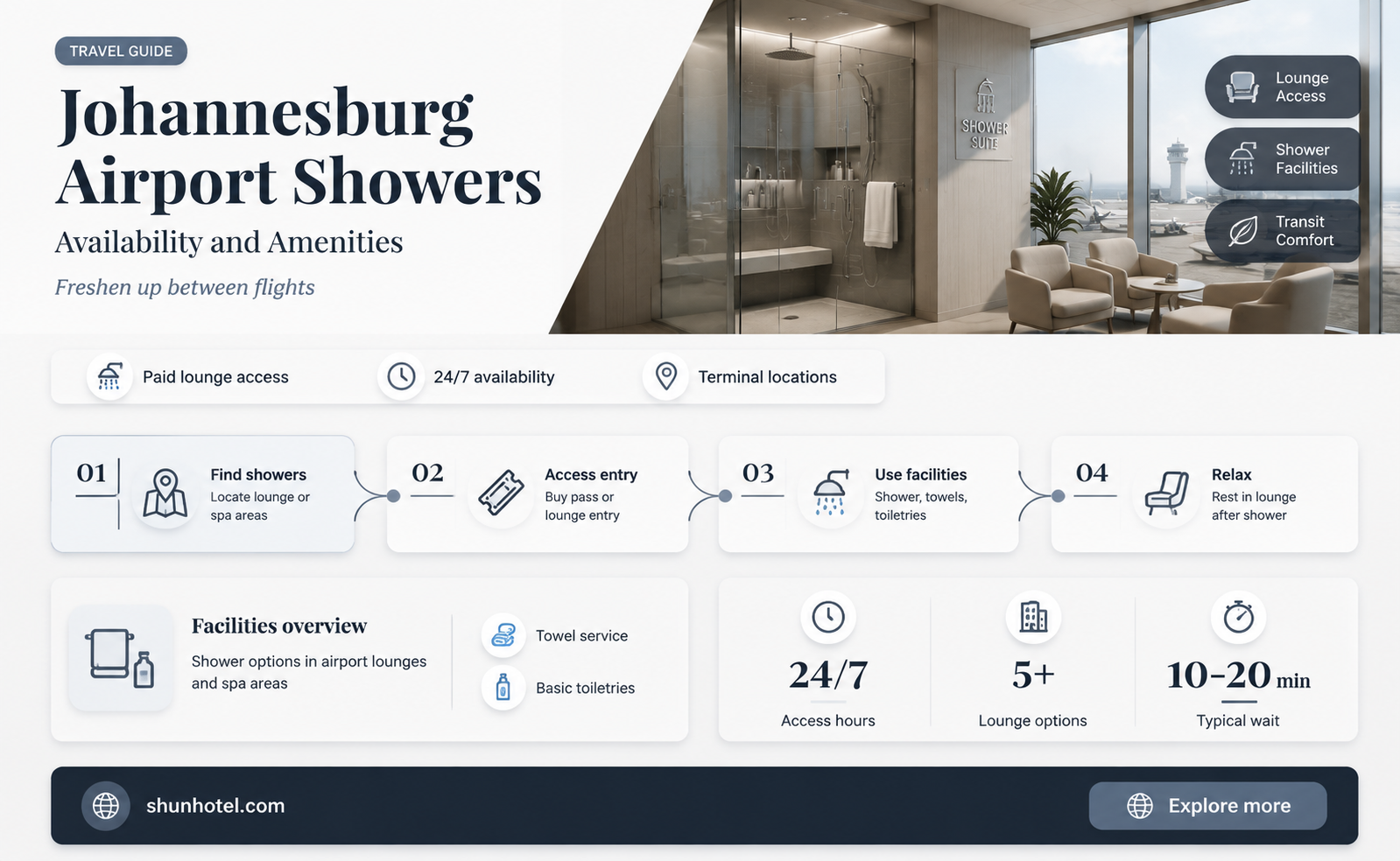 are there showers at johannesburg airport