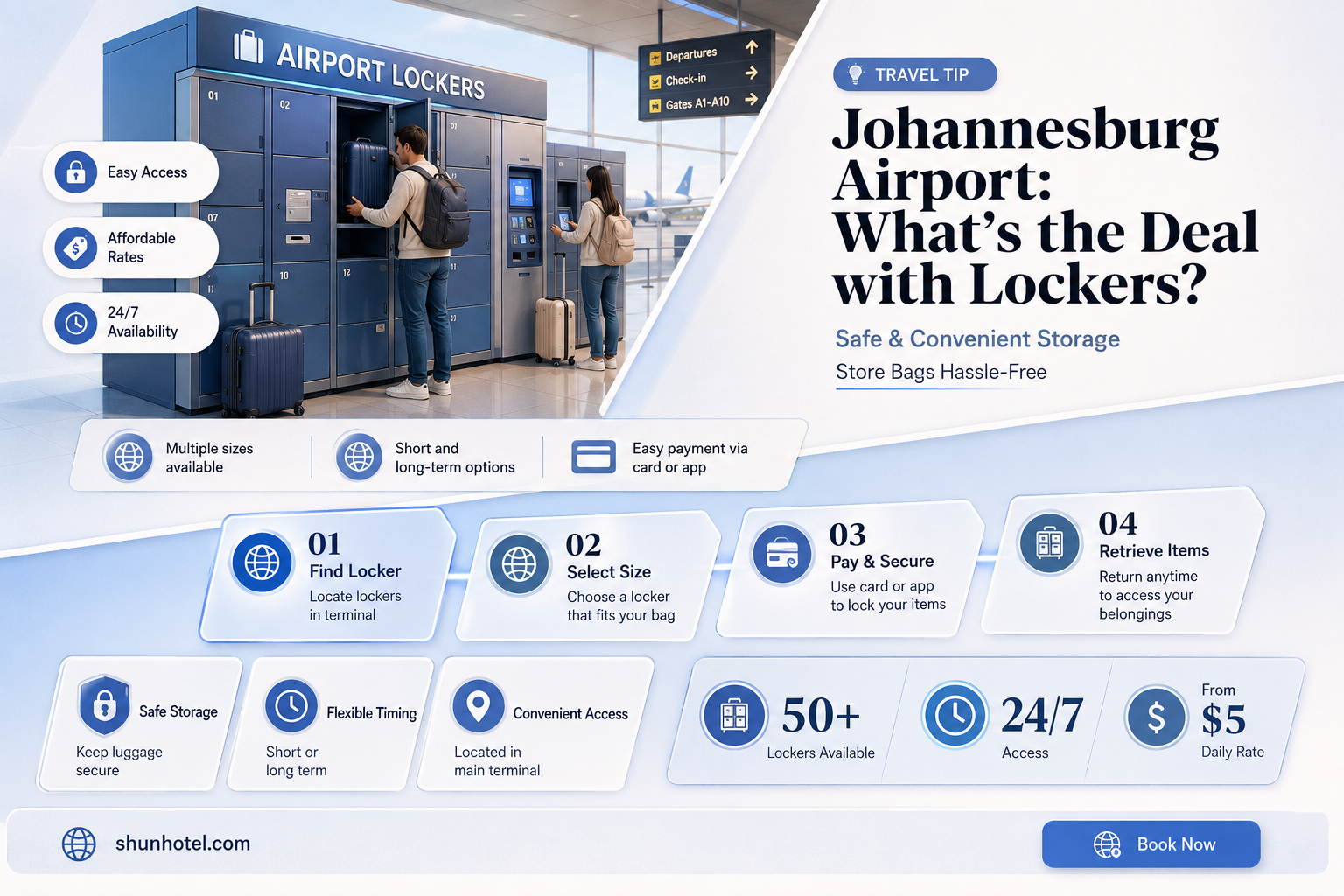 are there lockers at johannesburg airport
