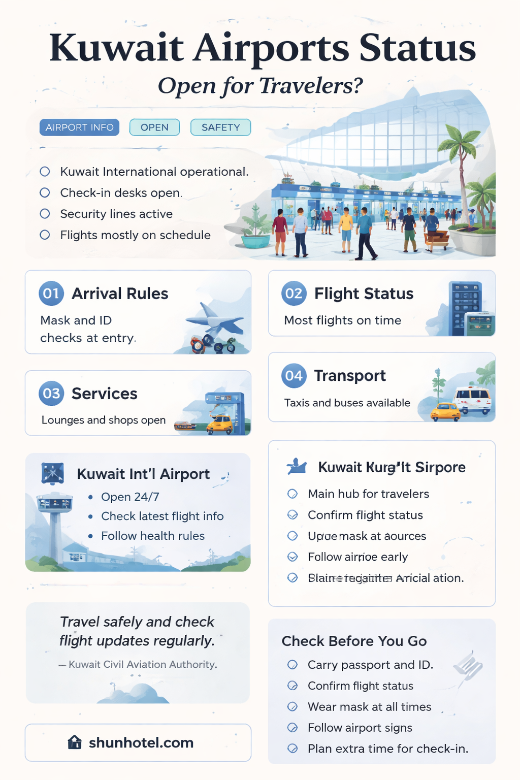 are airports open in kuwait