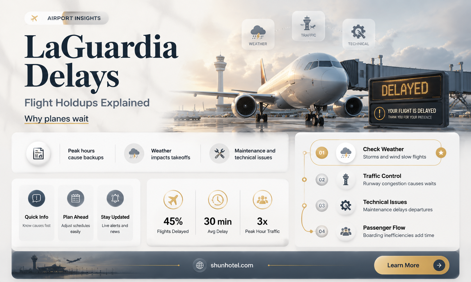 are flights delayed at laguardia airport