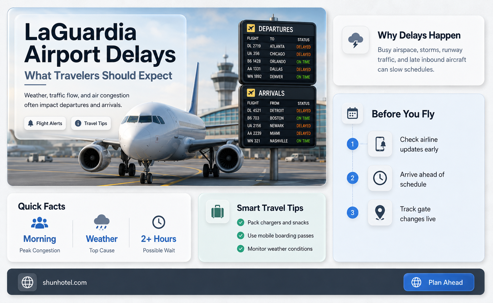 are there delays at laguardia airport