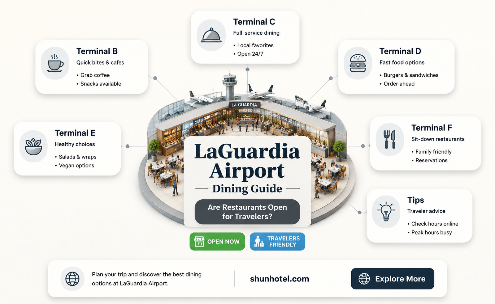 are restaurants open in laguardia airport