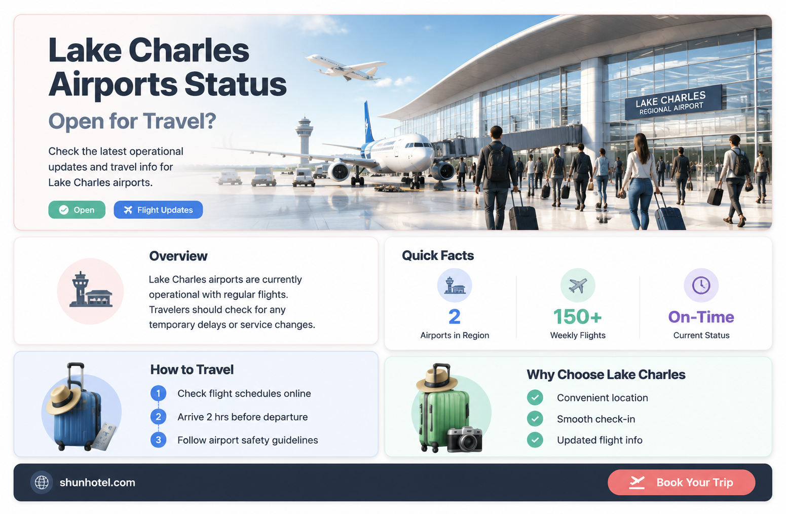 are lake charles airports open
