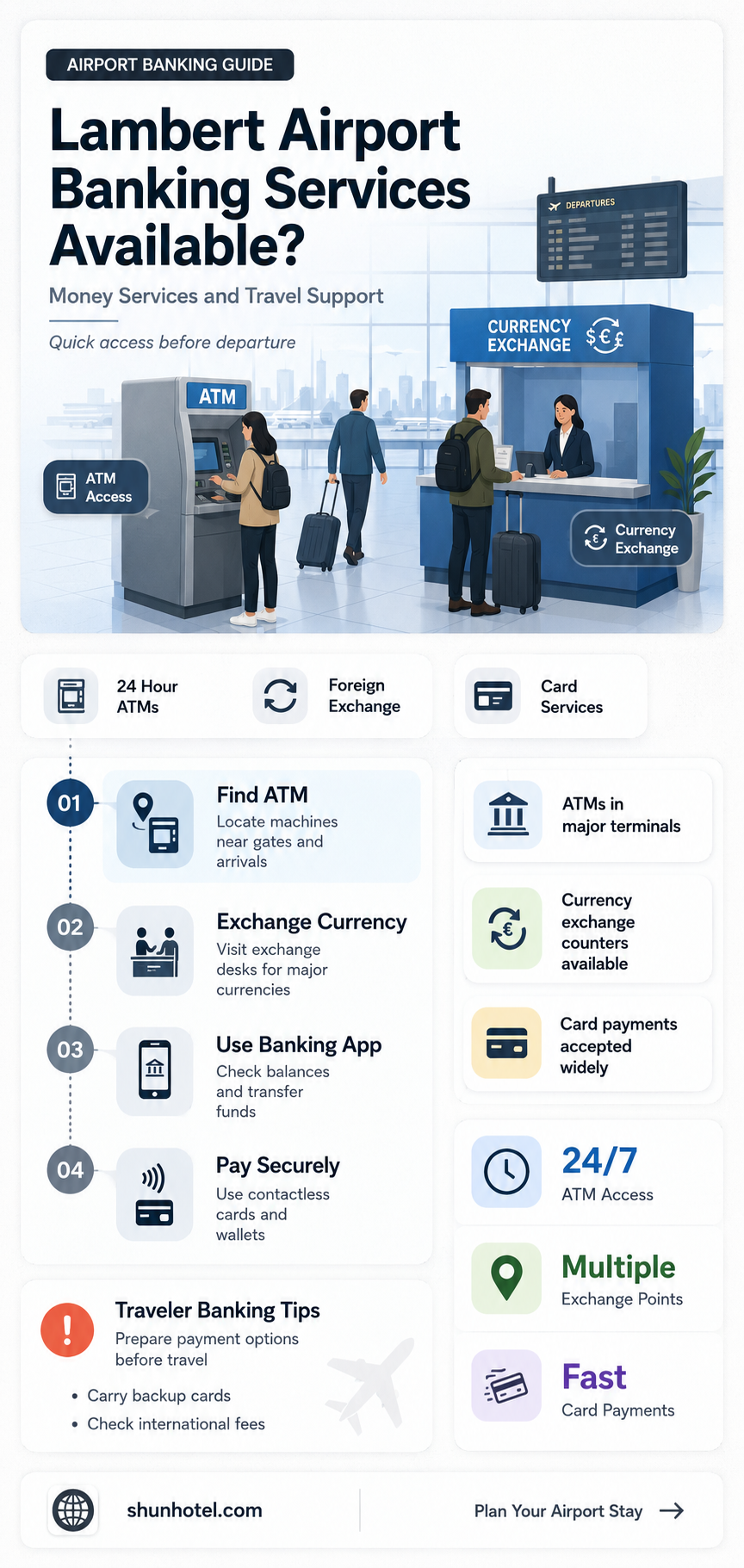 are there banks in lamberr airport