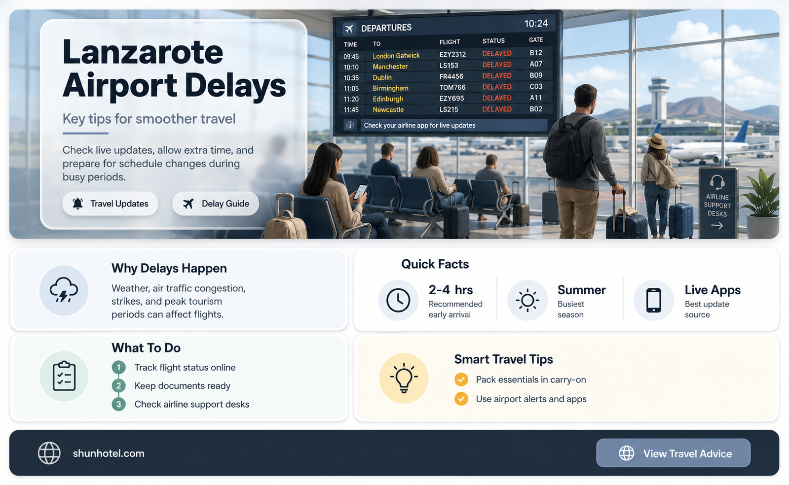 are there delays at lanzarote airport