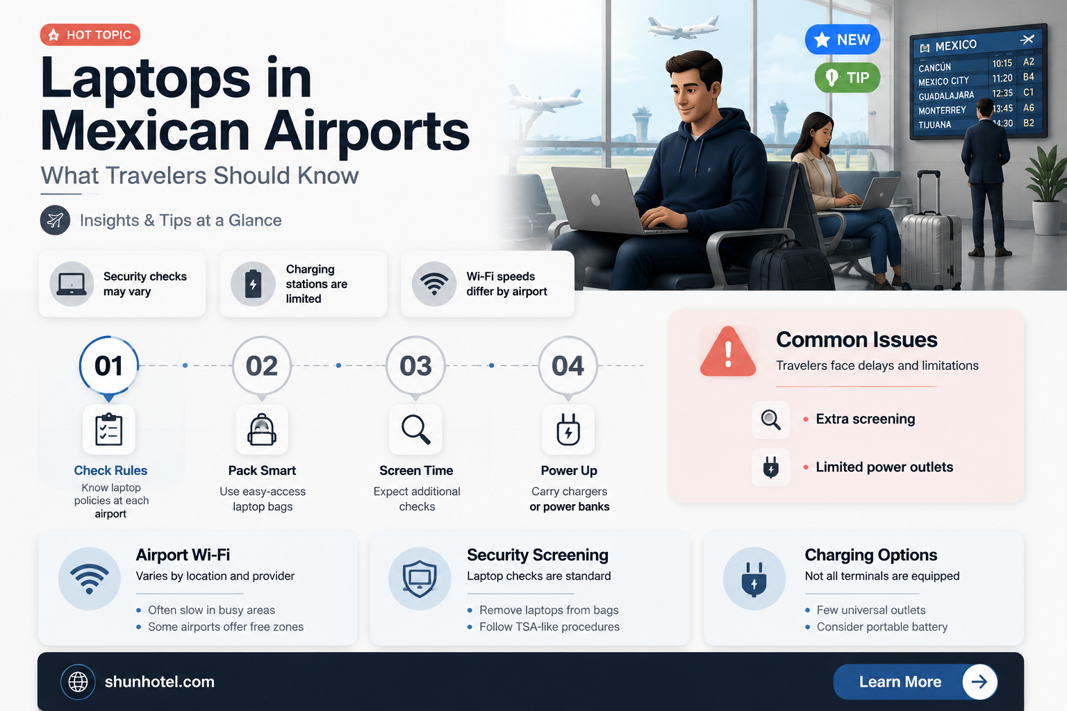 are laptops allowed in mexican airports