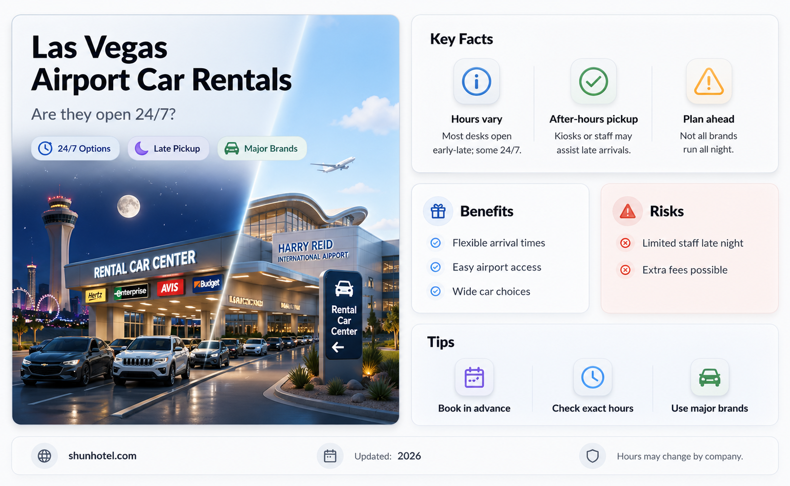 are airport car rentals open 24 hours las vegas