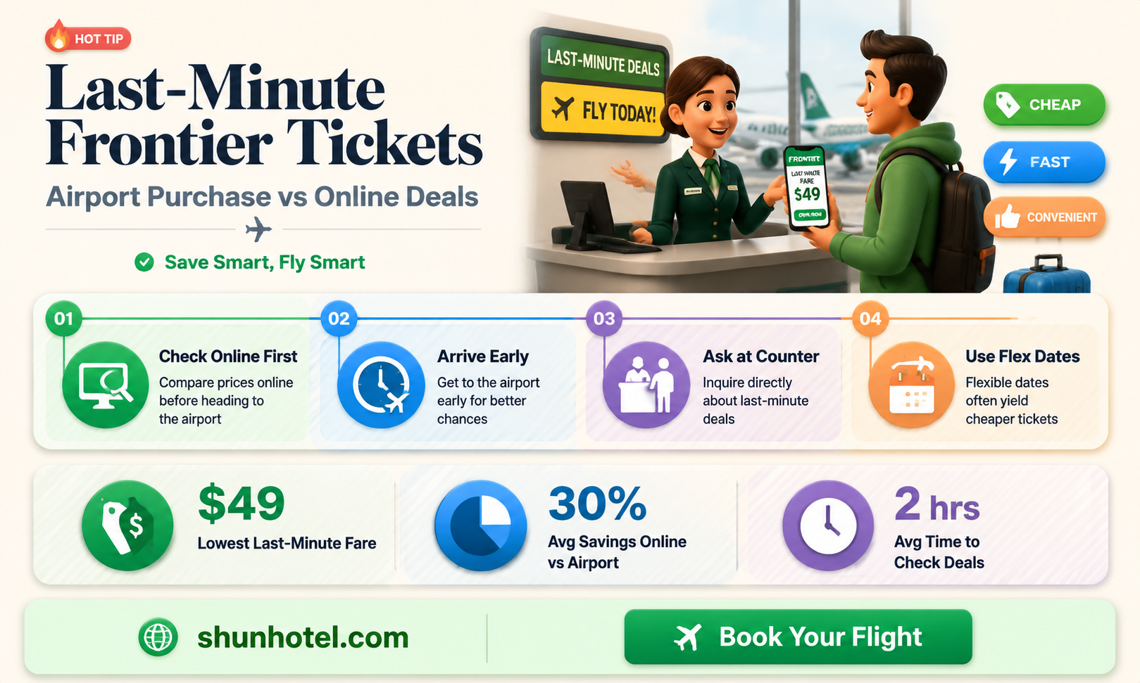 are frontier tickets cheaper at airport