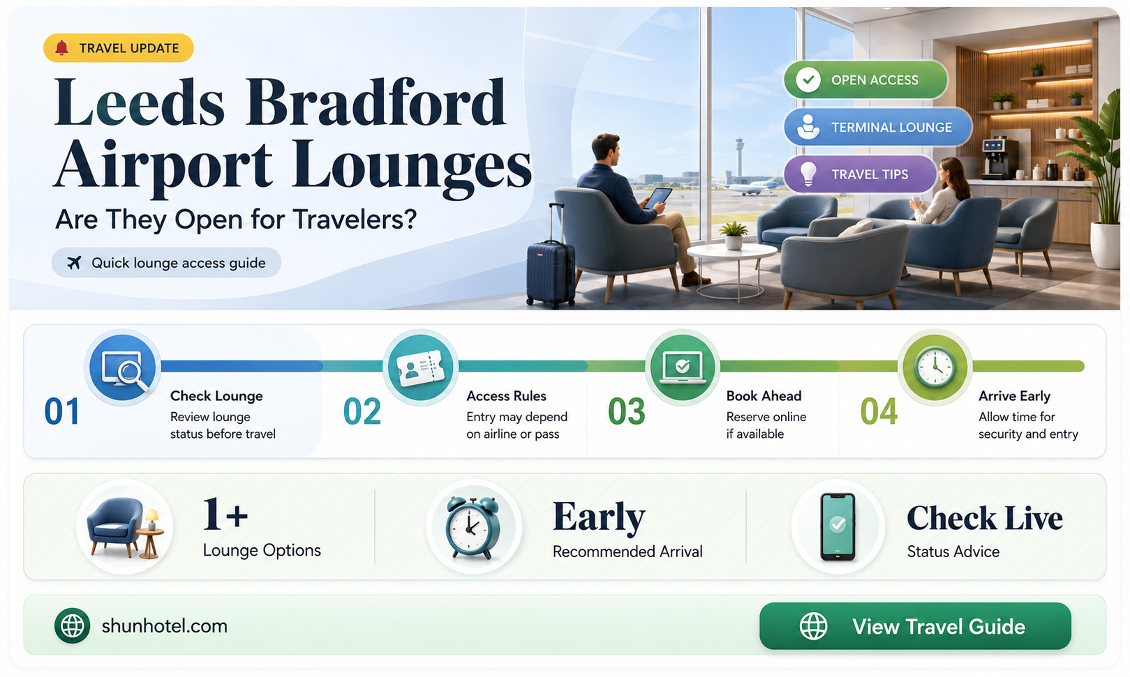 are the lounges open at leeds bradford airport