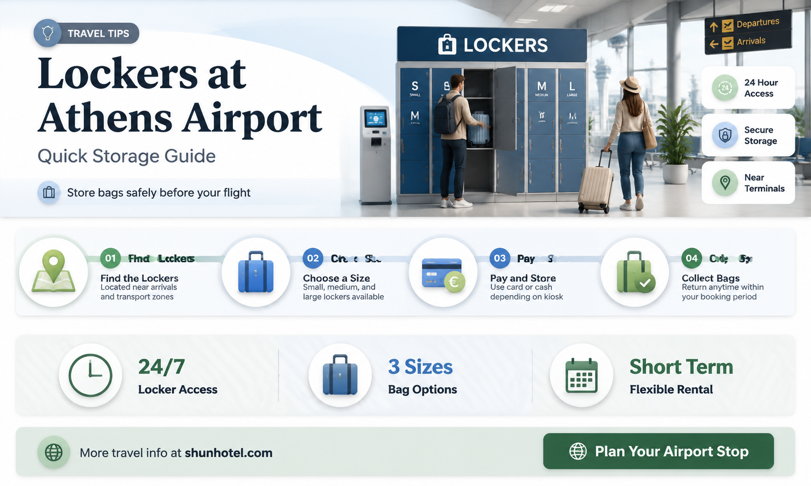 are there lockers in athens airport