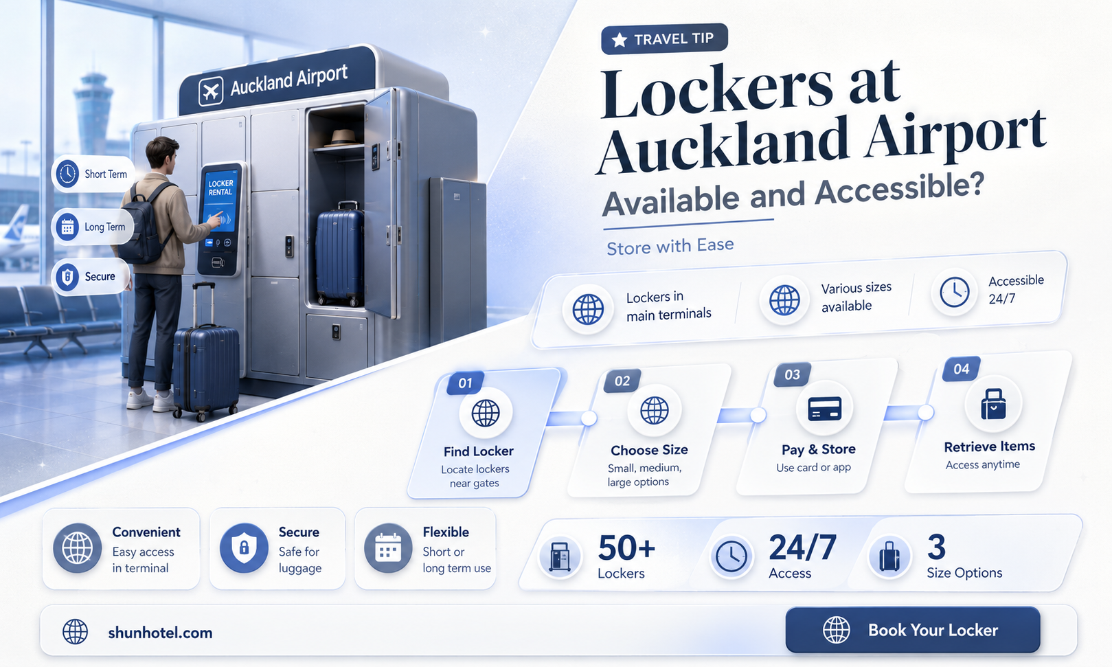 are there lockers at auckland airport