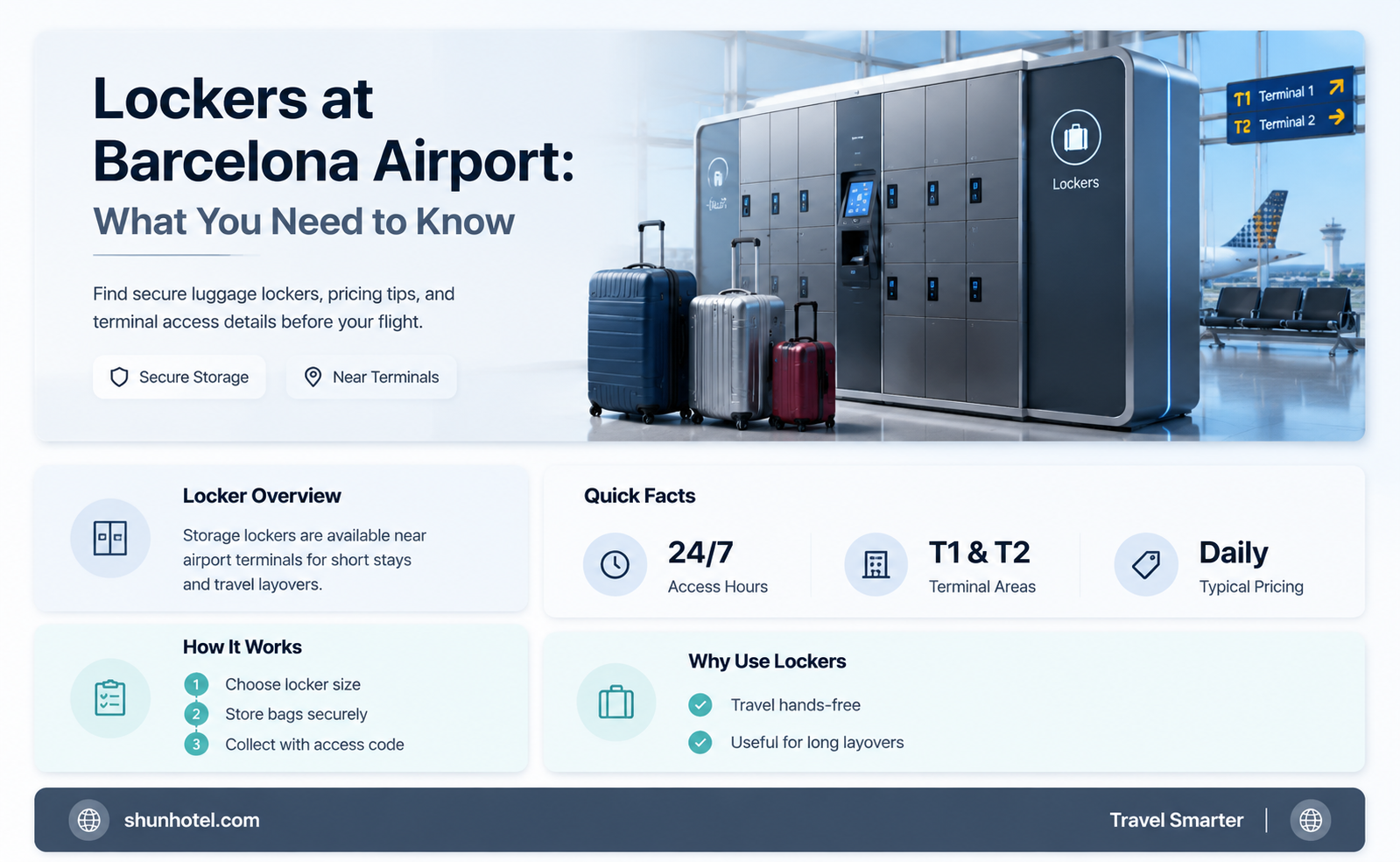 are there lockers at barcelona airport