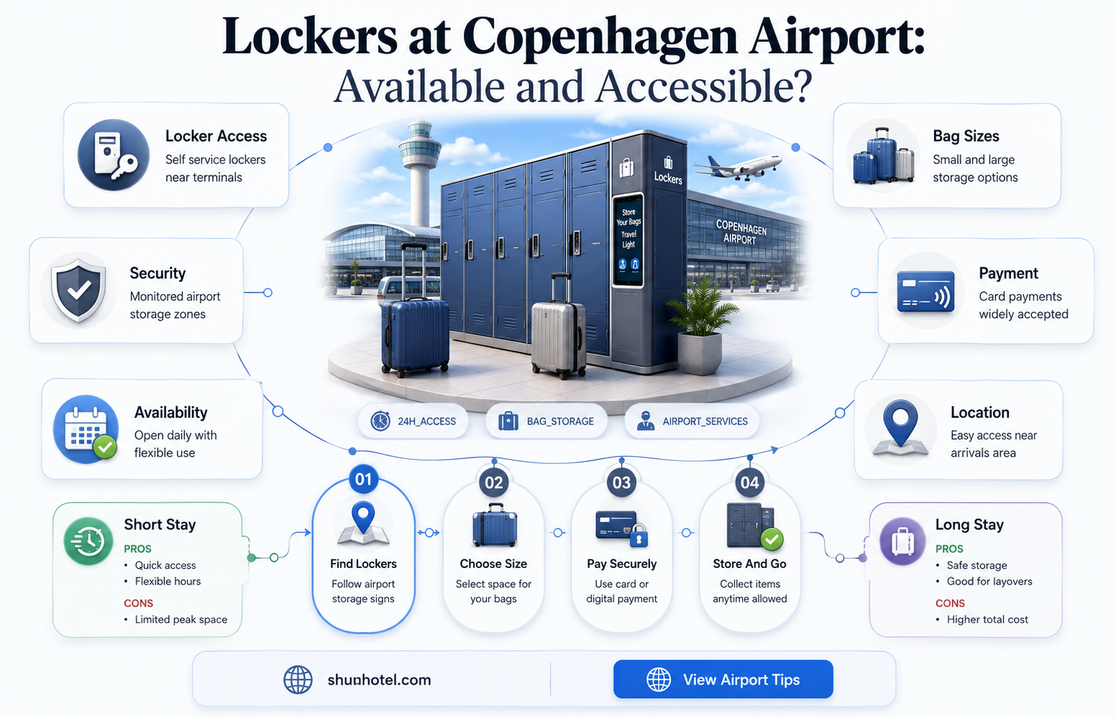 are there lockers at copenhagen airport