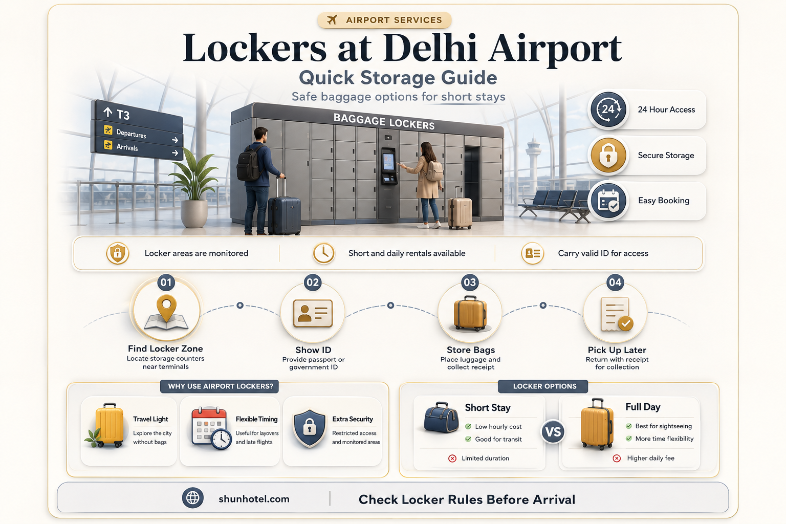 are there lockers in delhi airport
