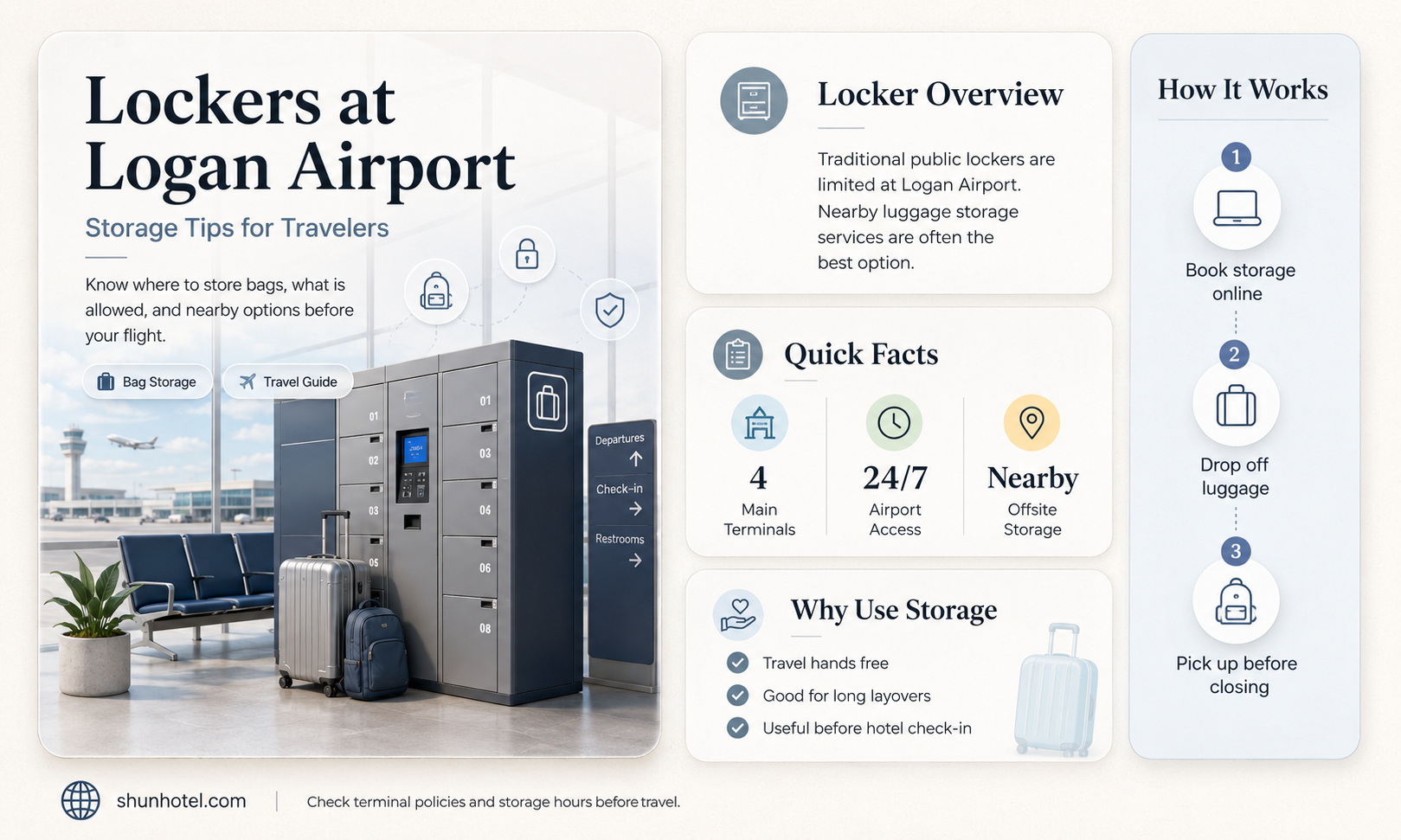 are there lockers at logan airport