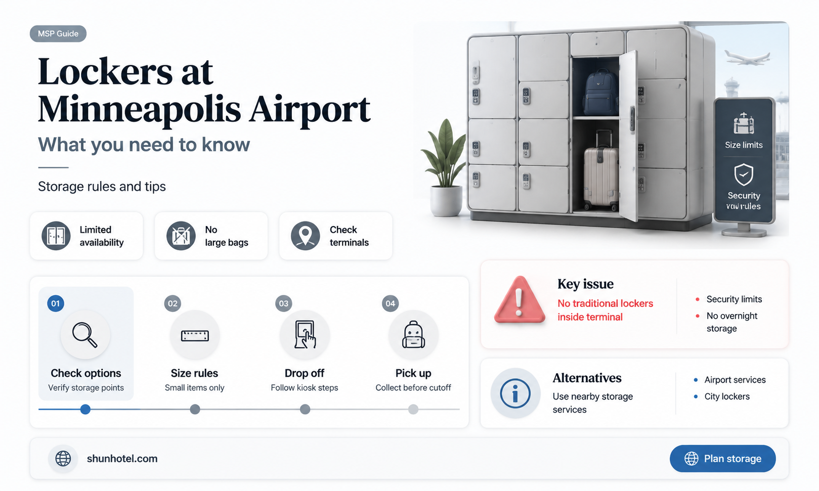 are there lockers at minneapolis airport