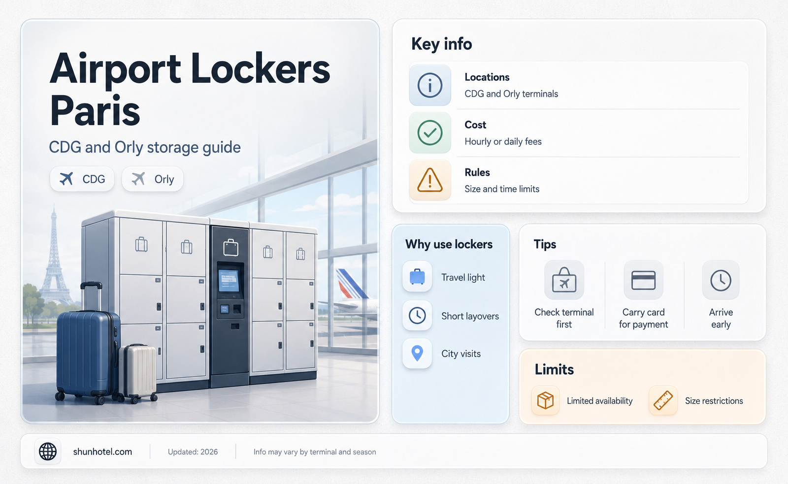 are there lockers at paris airport