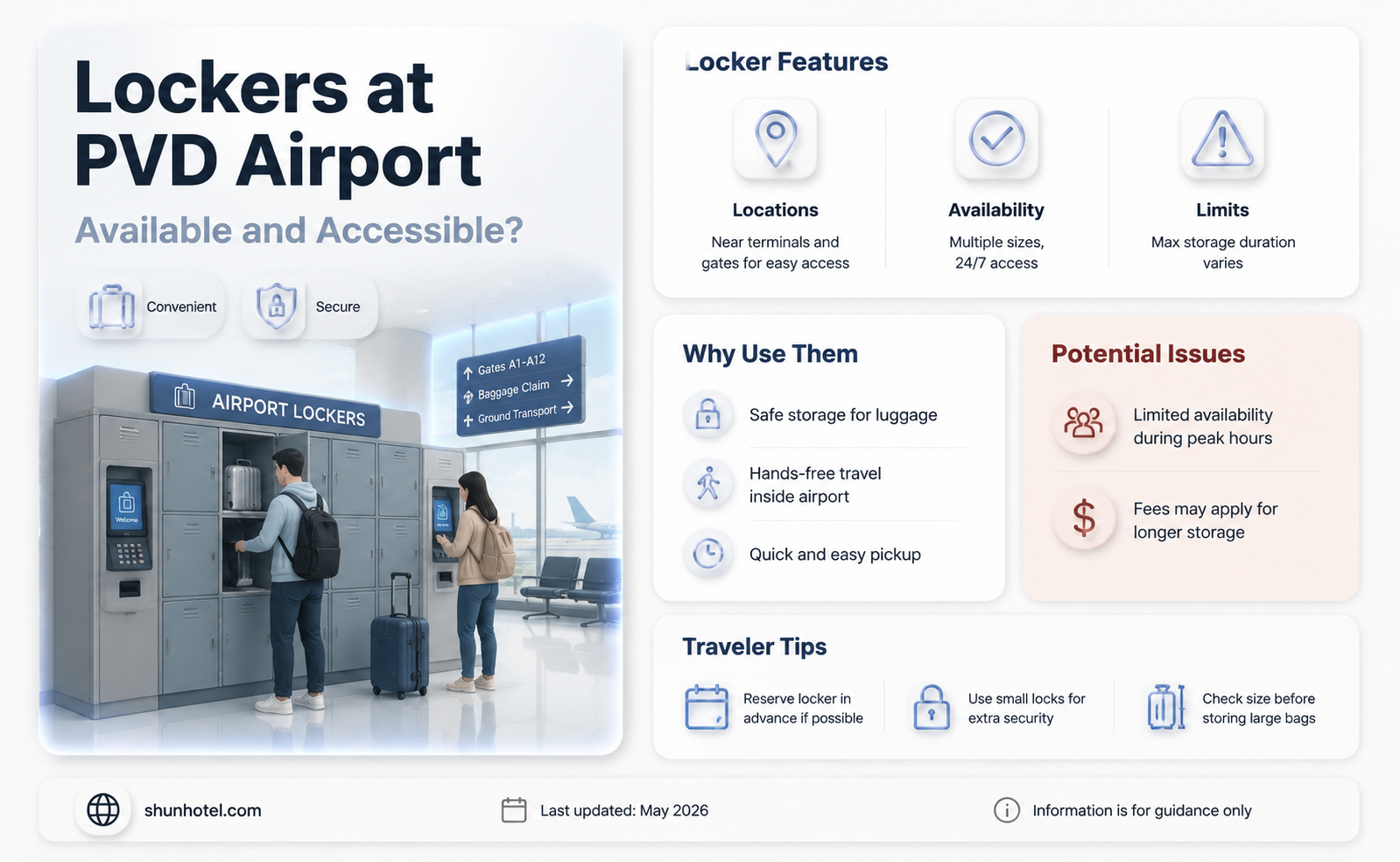 are there lockers at pvd airport