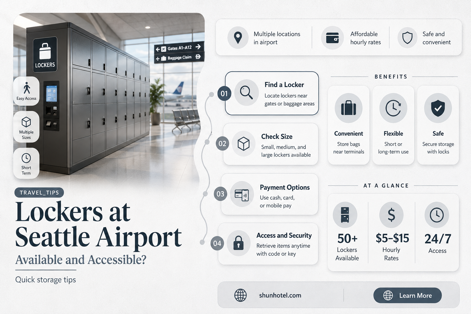 are there lockers at seatac airport