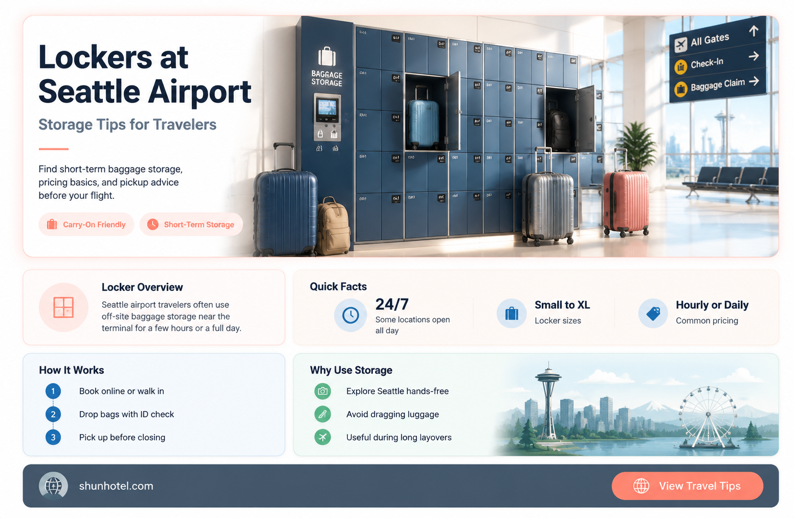 are there lockers at seattle airport