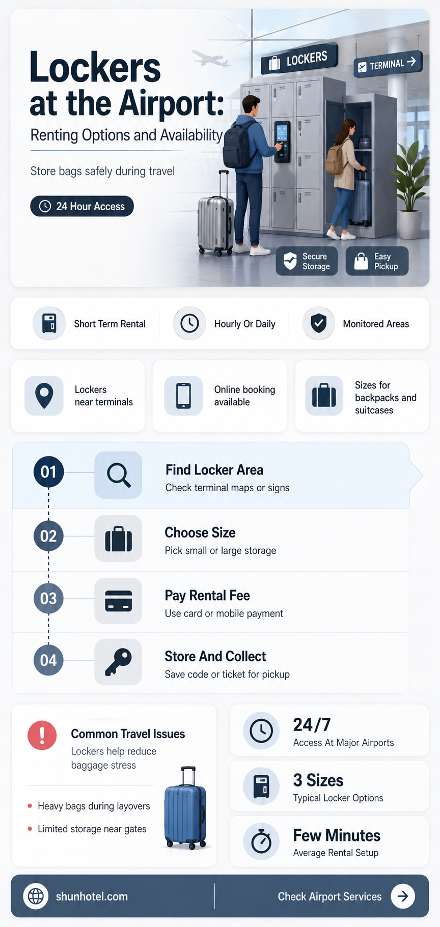 are there lockers at the airport you can rent