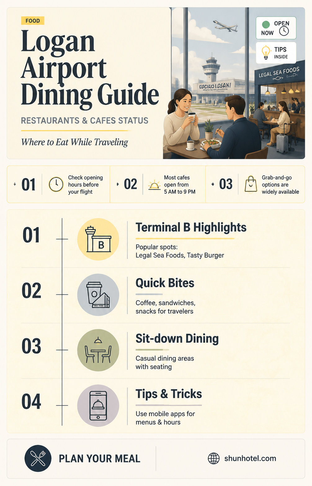 are logan airport restaurants open