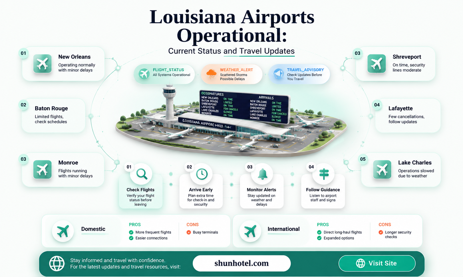 are the airports open in louisiana