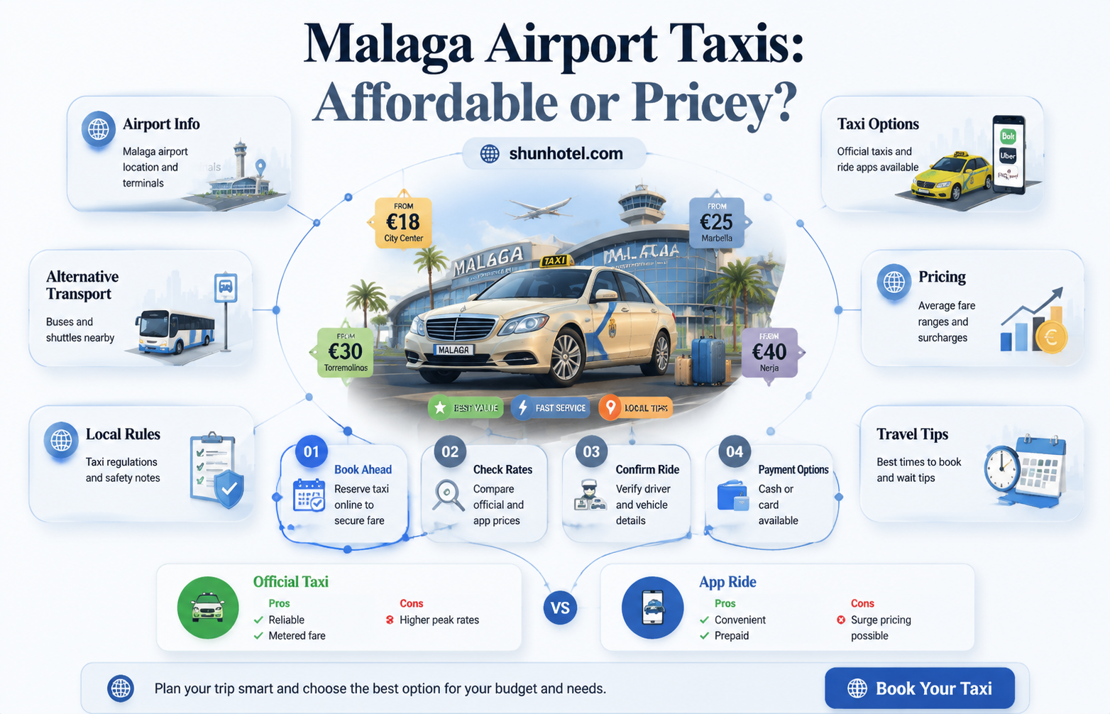 are taxis expensive at malaga airport