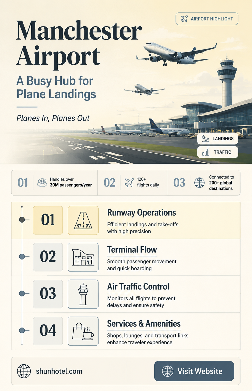 are planes landing at manchester airport