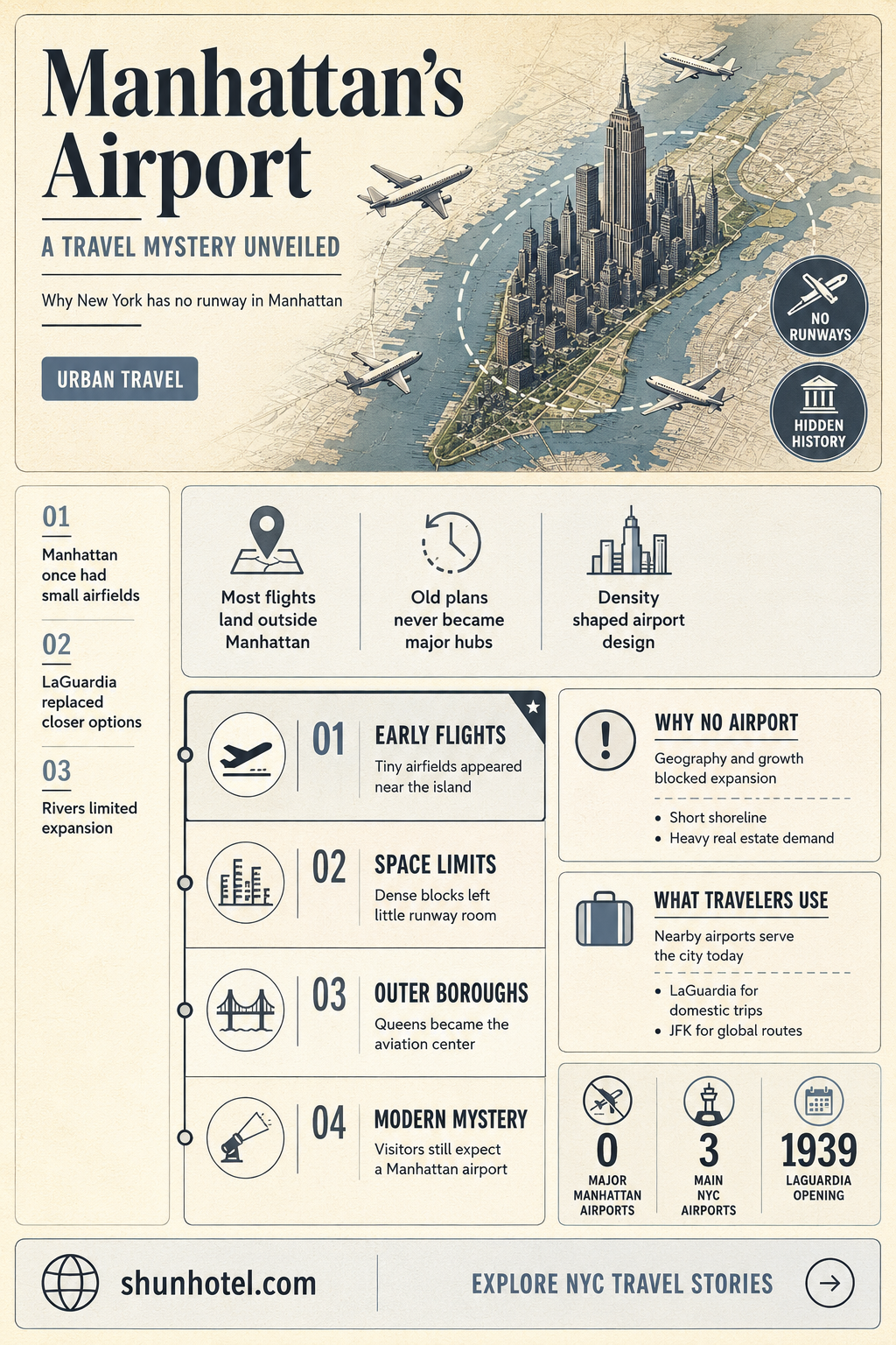 are there any airports in manhattan