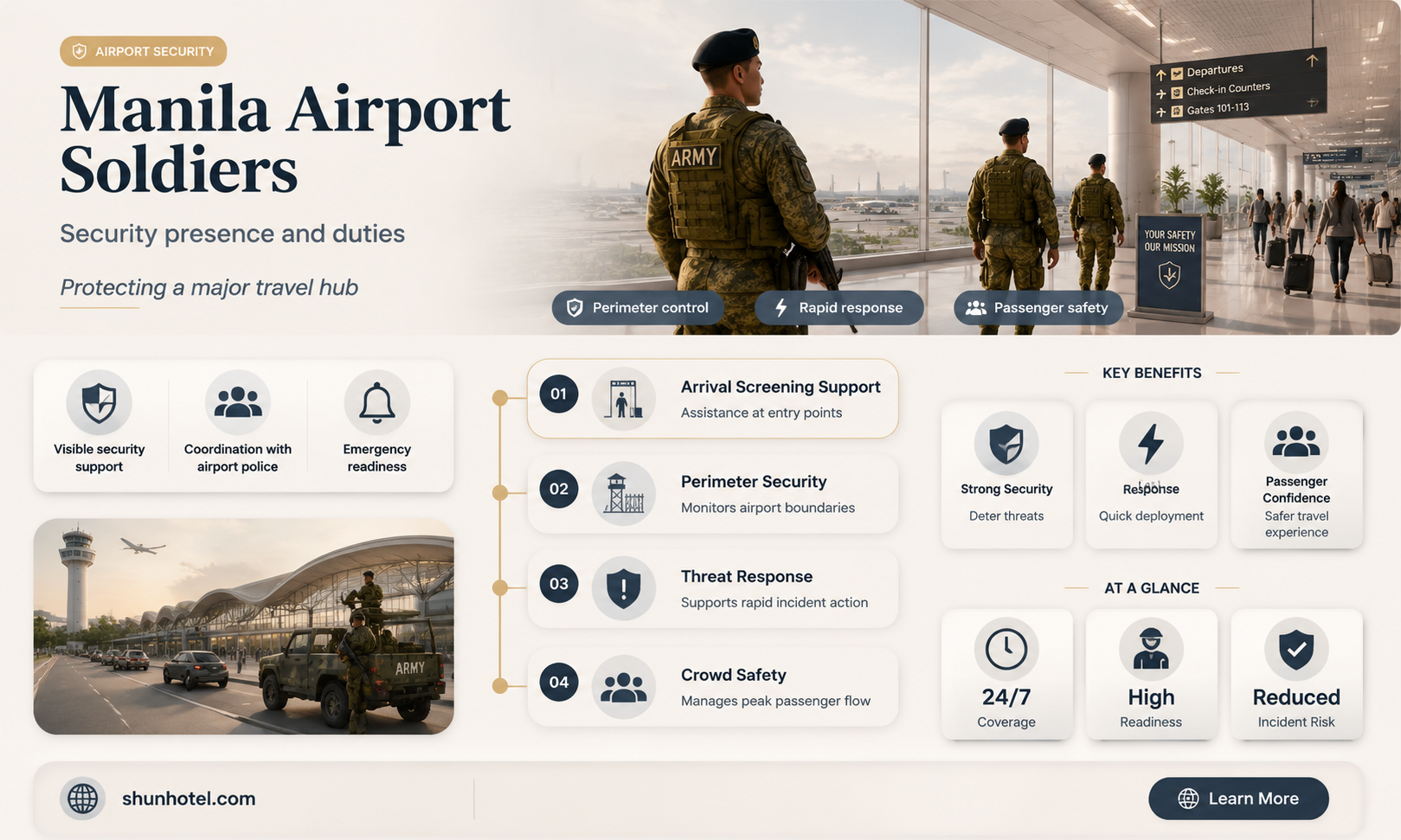 are there soldiers in manila airport