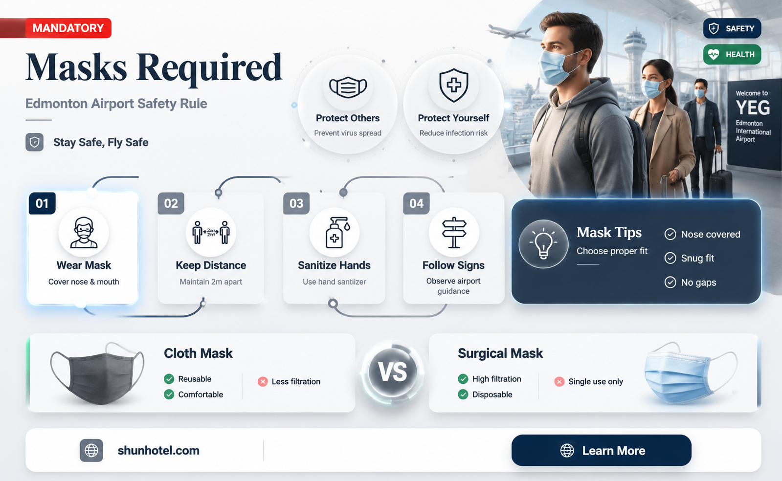 are masks required in edmonton airport