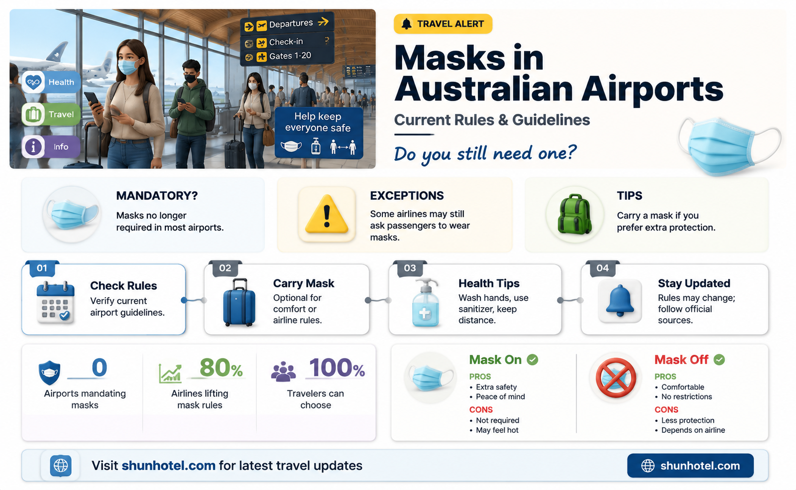 are masks mandatory in airports australia