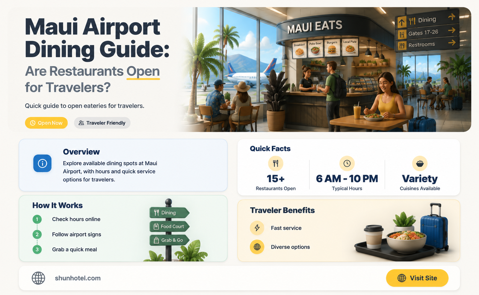 are restaurants open at maui airport