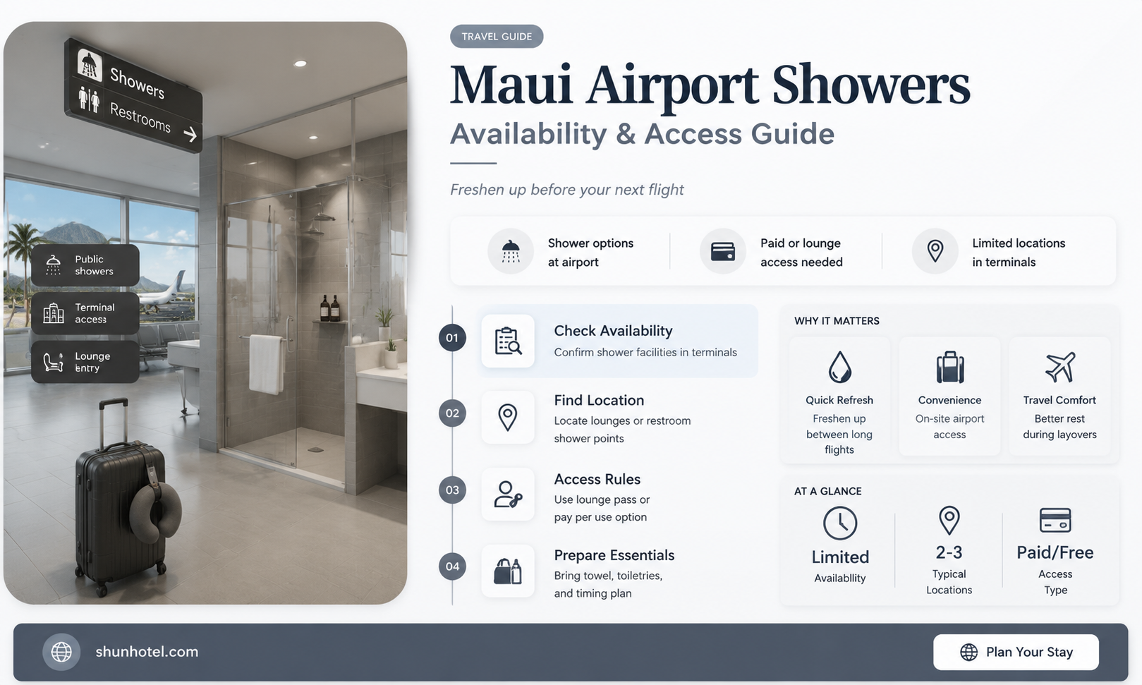 are there showers in maui airport