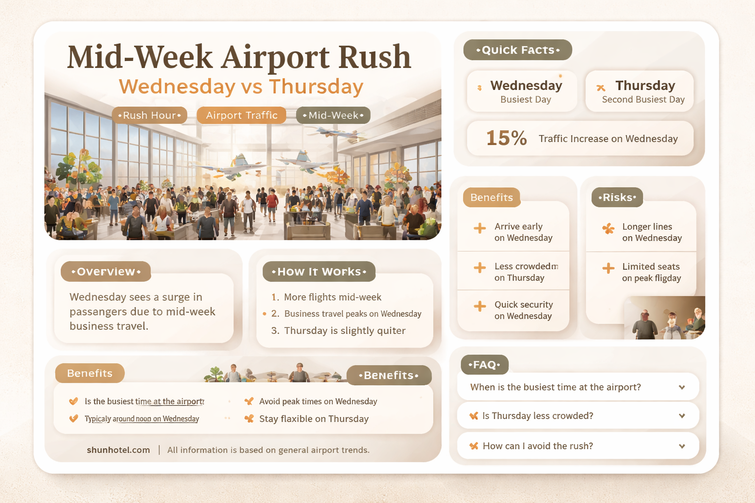 are airports busy wednesday or thursday