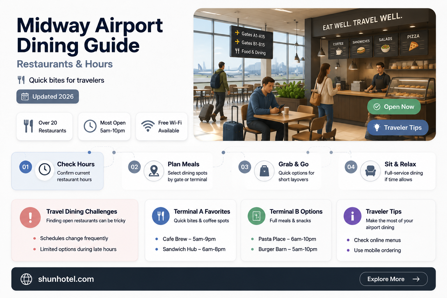 are midway airport restaurants open