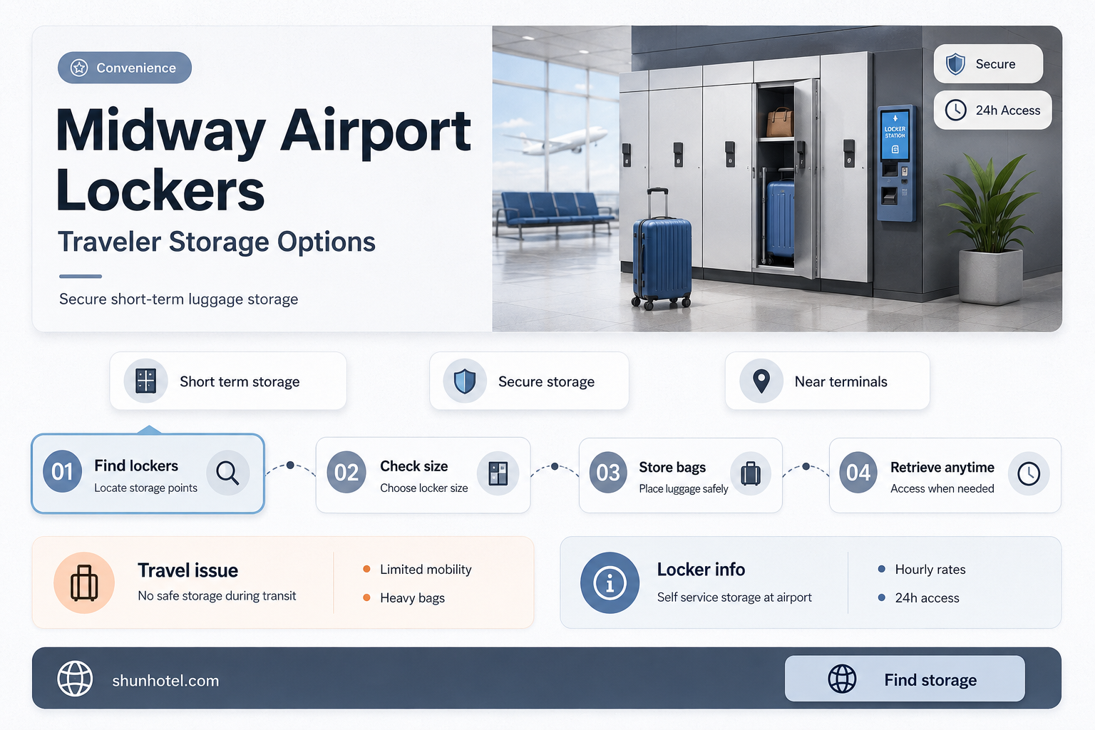 are there lockers at midway airport
