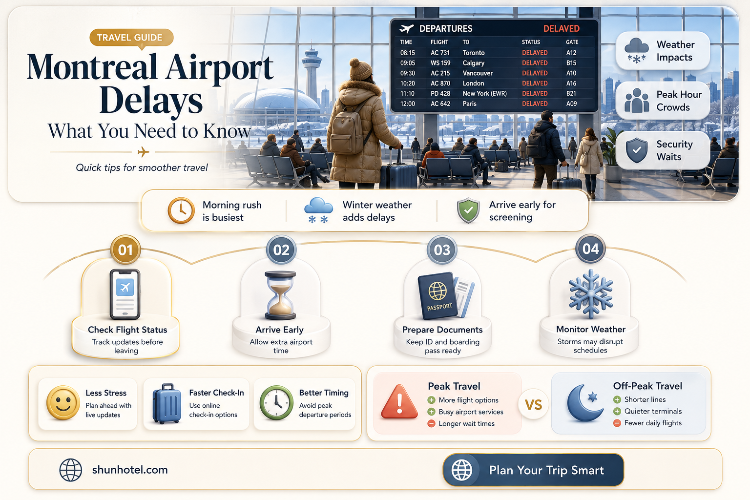 are there delays at montreal airport