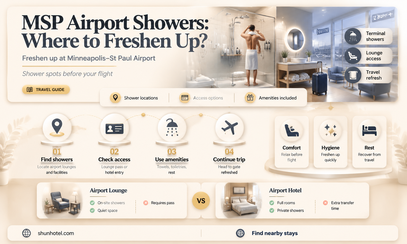 are there showers at msp airport