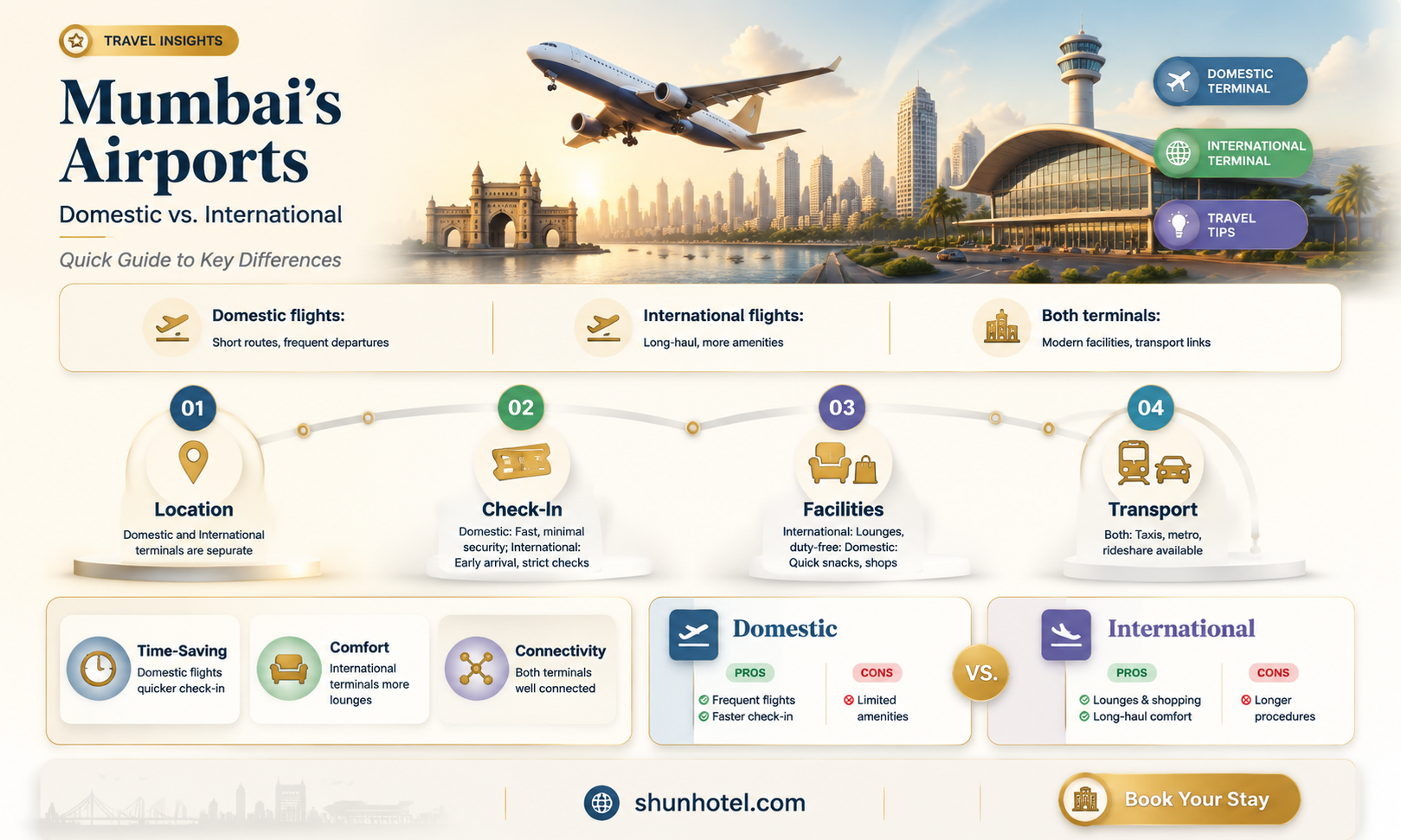 are domestic and international airport different in mumbai