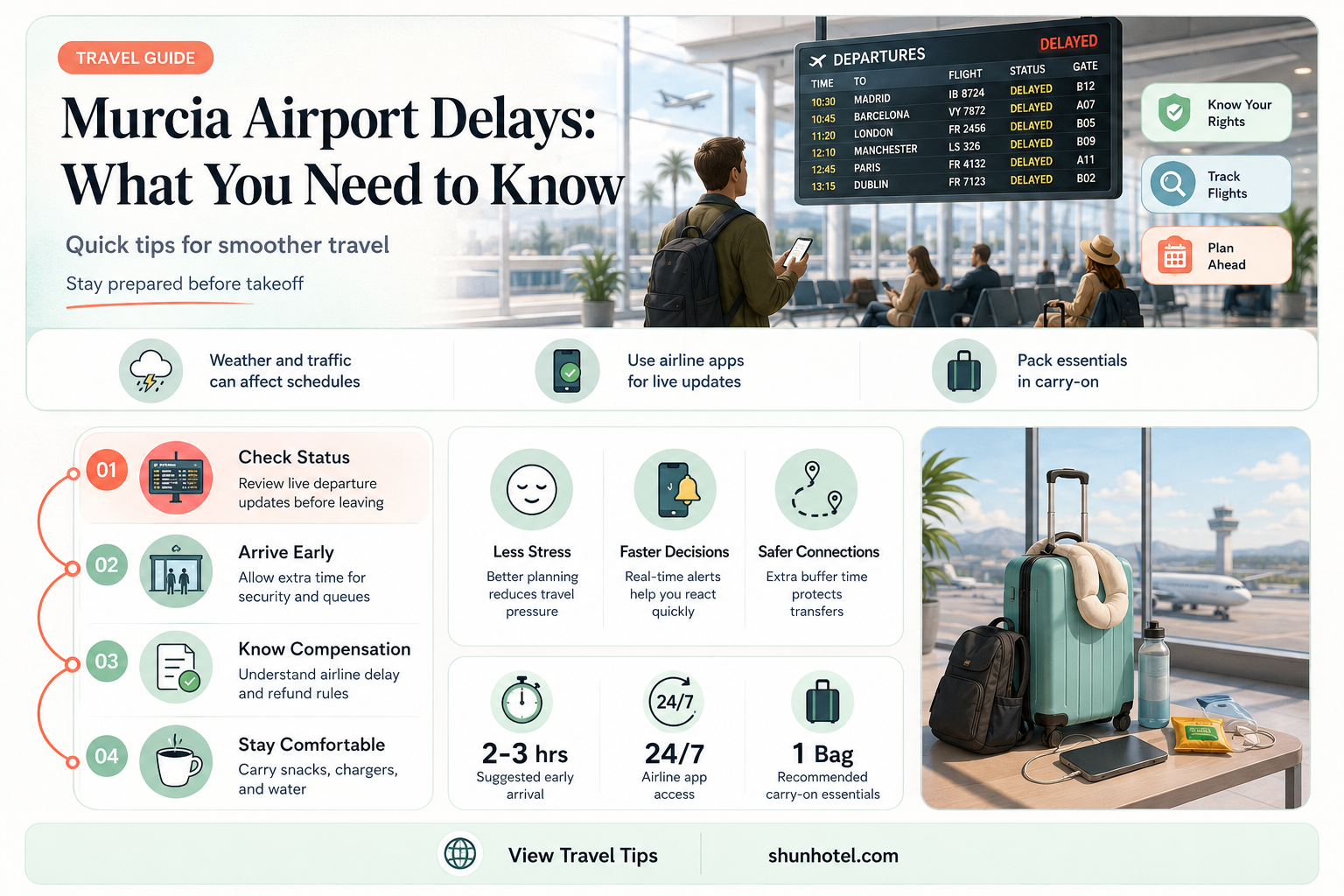 are there delays at murcia airport