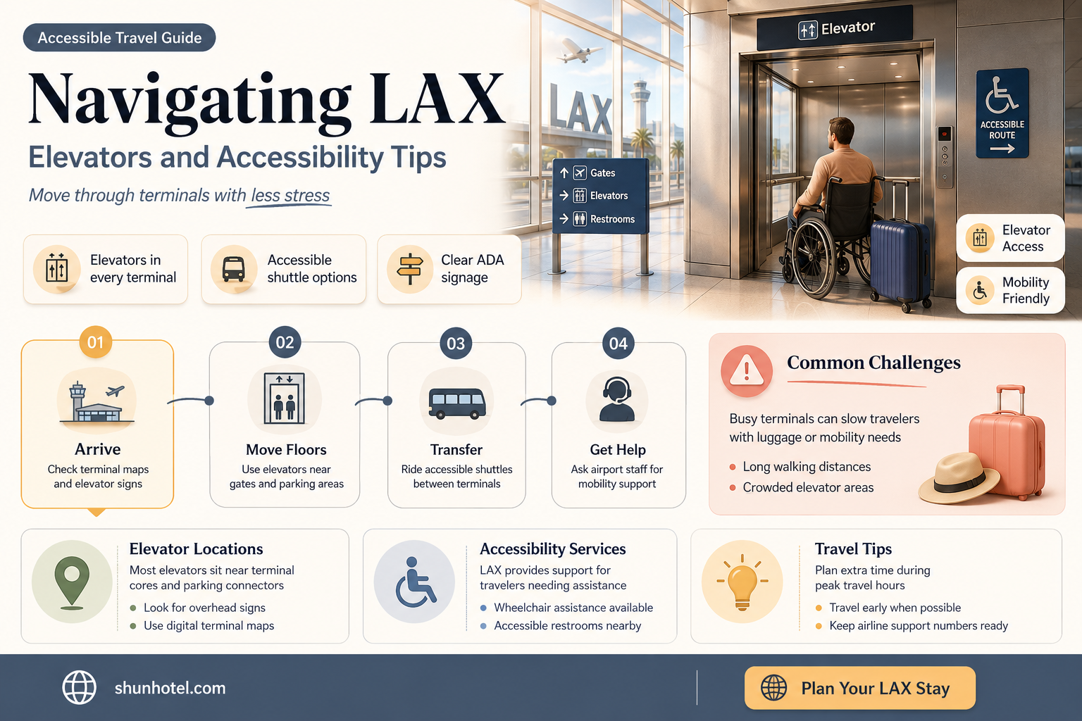 are there elevators in lax airport