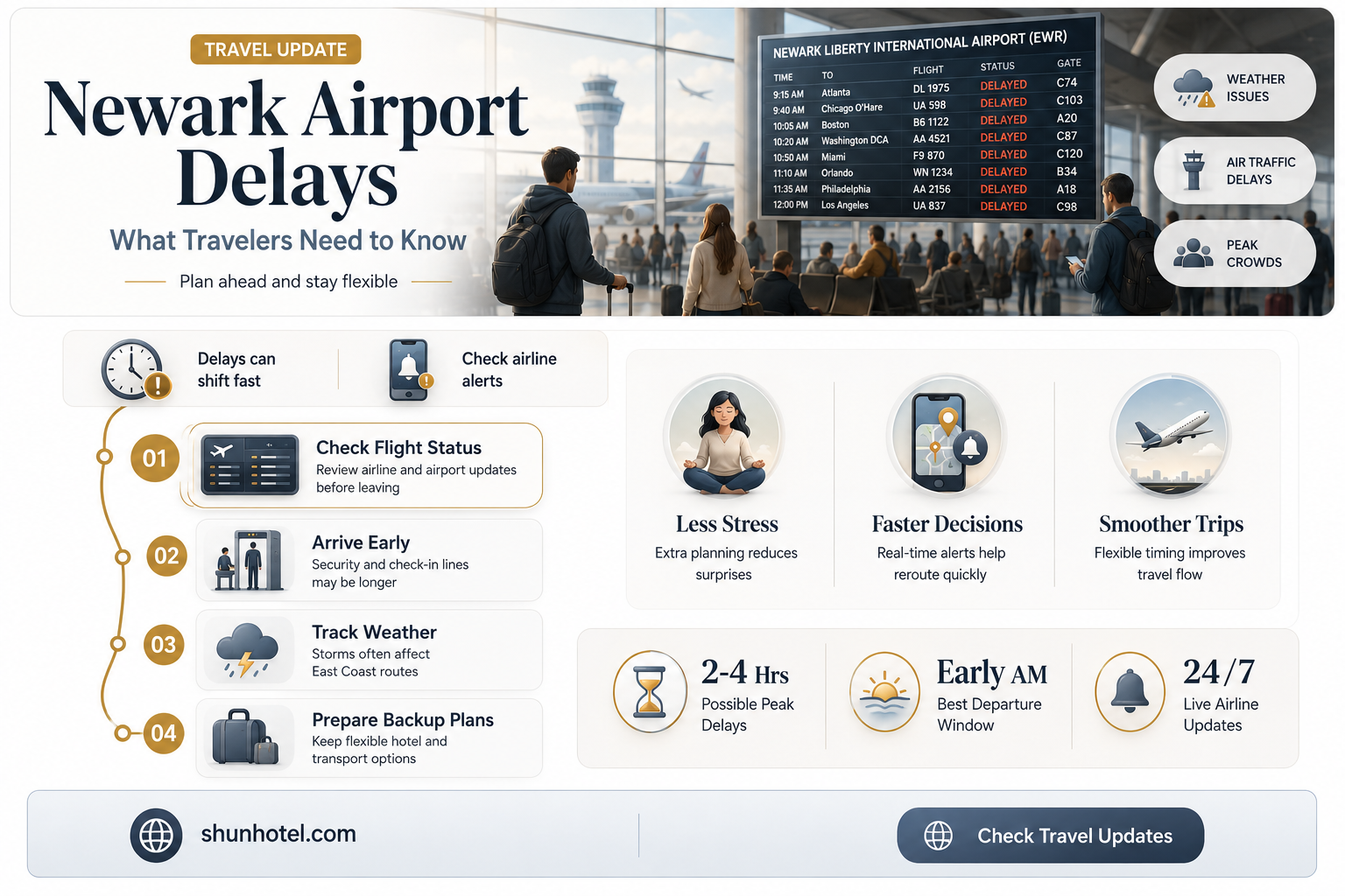 are there delays in newark airport